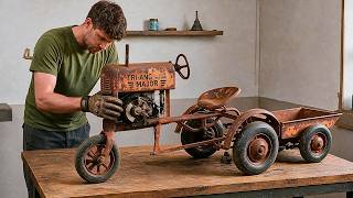 Man Restores Rusty 1950s Pedal Tractor Back To Life | Start To Finish By @RestoreIt
