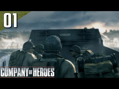 Company of Heroes: 100% (Expert) Walkthrough Part 1 - Omaha Beach (No Commentary)