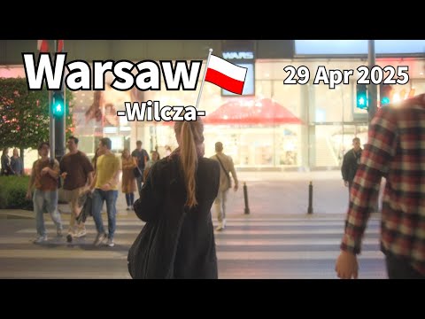 Spring Walk Warsaw Marszałkowska Poland - April 2025 | Walking Tour