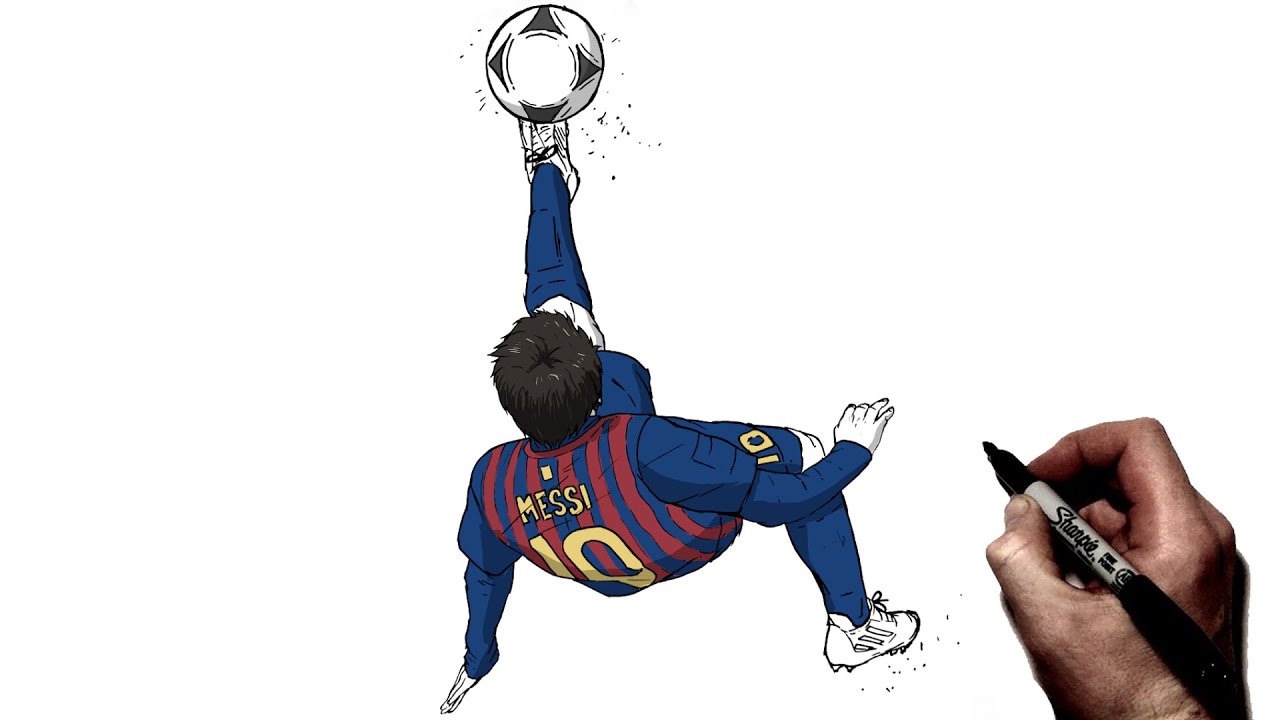 How To Draw Lionel Messi Bicycle | Step By Step |