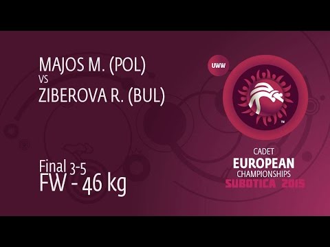 BRONZE FW - 46 kg: R. ZIBEROVA (BUL) df. M. MAJOS (POL) by FALL, 4-1