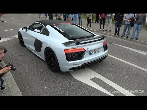 Akrapovic Audi R8 V10+ revs & lovely sound 1080p