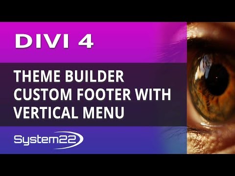 Divi 4 Theme Builder Custom Footer With Vertical Menu Video