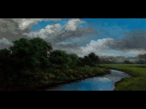 Stream through the Pasture Tonalist Landscape Oil Painting Demonstration