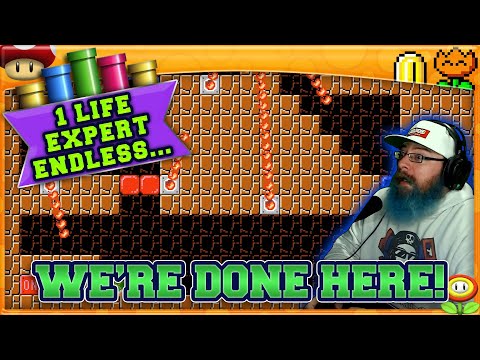 WE'RE DONE HERE - Super Mario Maker 2 1 Life Expert No Skip Endless Challenge with Oshikorosu [1]!