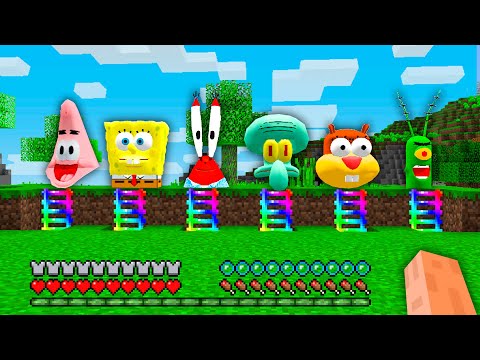 Where do lead NEW UNDERGROUND LADDERS SPONGEBOB PATRICK SANDY MR KRABS PLANKTON SQUID in Minecraft ?