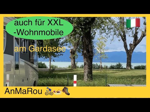 🇮🇹 Lake Garda Sirmione Lugana Motorhome pitch at Spiaggia Punta Gró Camper Park, Italy