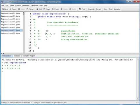Java Level 1 Using Dr Java Lesson 03 Expressions