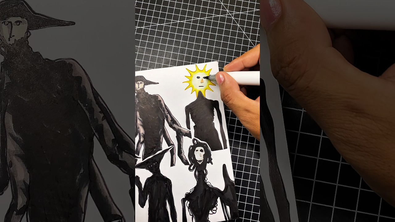 Drawing Horror Characters Jippy 💀 #horror #jippy #analoghorror #creepy #drawing