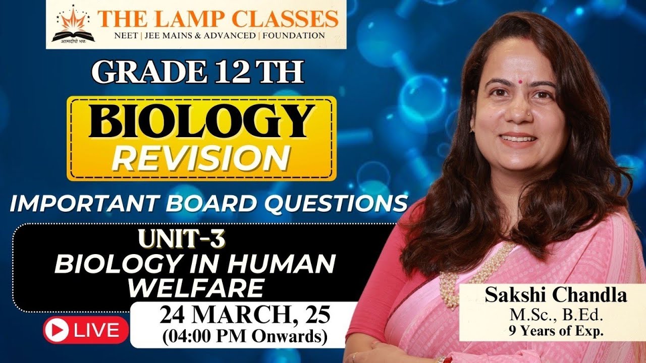 Biology in Human Welfare- Grade 12 Board Exam Revision