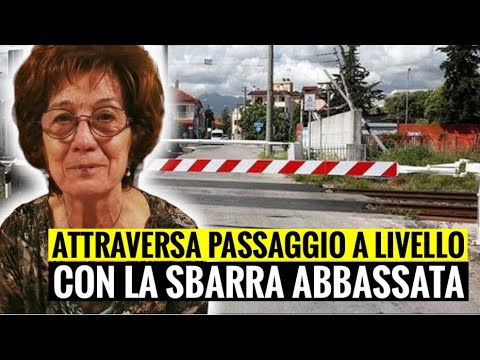 ATTRAVERSA IL PASSAGGIO A LIVELLO CON LA SBARRA ABBASSATA IN BICILETTA: ANZIANA MORTA SUL COLPO