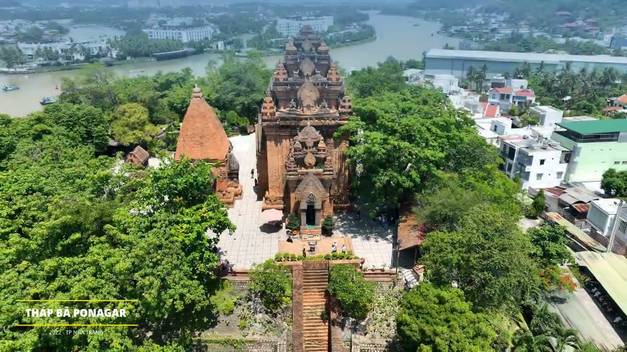 Discover the enchanting aerial panorama of Po Nagar Cham Towers.