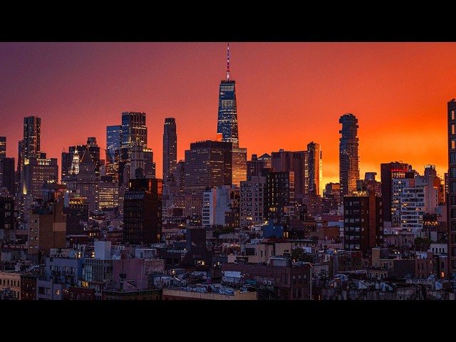 Espectacular atardecer en Nueva York en la víspera del 250.º aniversario de la independencia