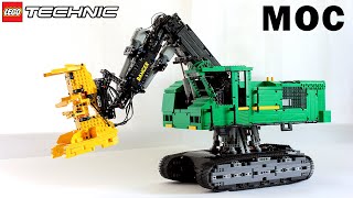 YouTube thumbnail: LEGO Technic MOC Feller Buncher John Deere