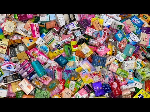 Opening 300 Soaps ASMR Unboxing 💕 Unpacking Unwrapping Soap Bars 🥳 Around the world 🌎 Relaxing Long