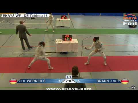 ekays fencing women‘s foil GER KOLKWITZ QB T16 02 red BRAUN GER vs WERNER GER