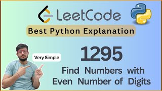 YouTube video 'Leetcode 1295. Find Numbers with Even Number of Digits | Python Easy Problem Explained'