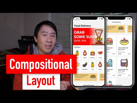 iOS 13 Compositional Layout Food Delivery Layout thumbnail