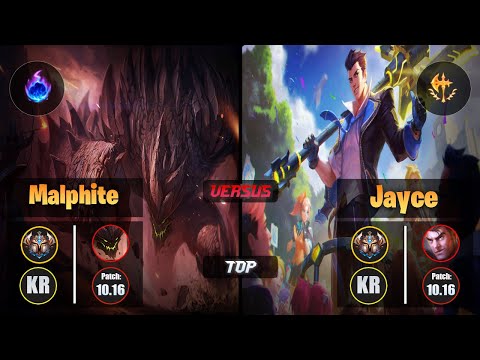 Challenger MALPHITE [Arcane Comet] (Top) VS  JAYCE - Challenger KR Patch 10.16