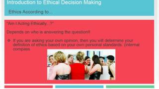 Introduction to Ethical Decision Making