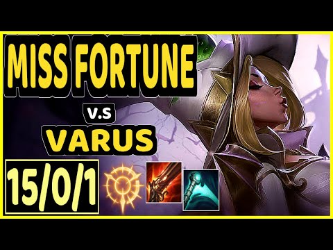 COMP (MISS FORTUNE) vs VARUS - 15/0/1 KDA BOTTOM ADC GAMEPLAY - EUW Ranked MASTER
