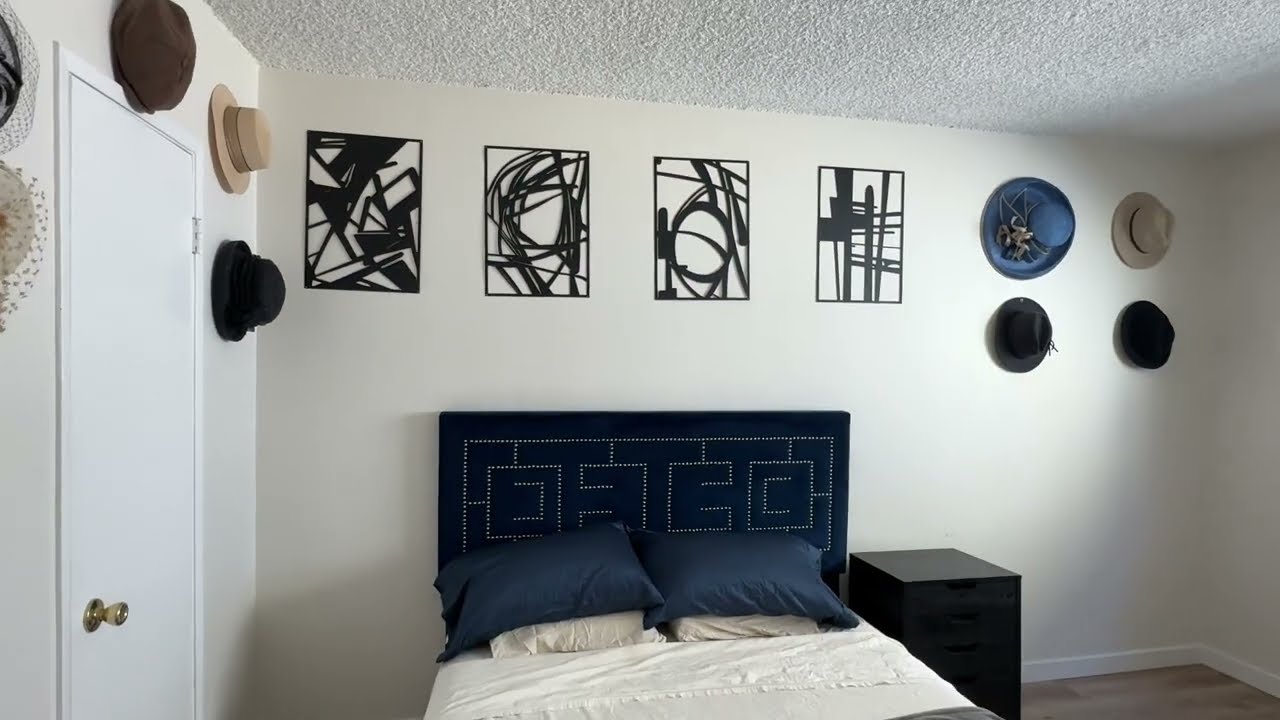 Glamativity Large 4 Pack Black Abstract Metal Wall Art