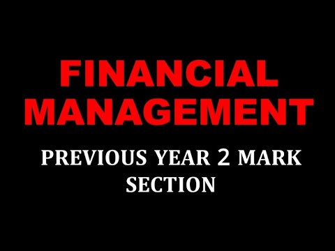 FINANCIAL MANAGEMENT | PREVIOUS YEAR 2 MARK | BCOM FINANCE | CALICUT UNIVERSITY | FIFTH SEM