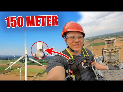 WIR  KLETTERN AUF EIN 150M HOHES WINDRAD 😳 ! Spannender Einblick hinter die Kulissen 😁 | ItsMarvin