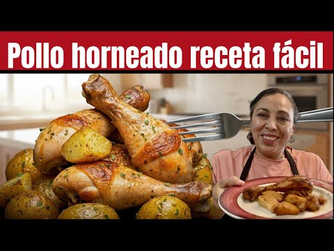 Pollo Horneado con Papas | Receta Casera Fácil y Deliciosa 🍗🥔