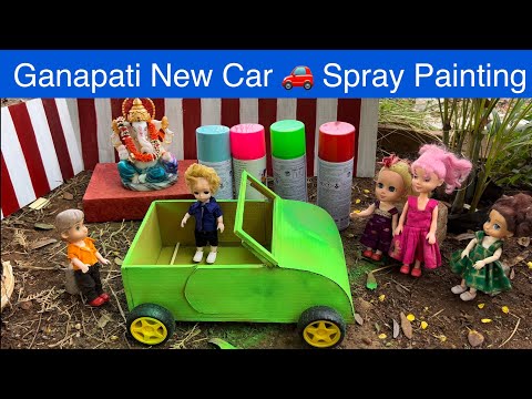 Ganapati New Car 🚗 Spray Painting | Classic Mini Food| Classic Mini Village