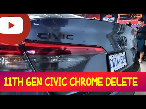11th Gen Civic - Chrome Delete Black Emblems and Window Trim On A 2022 Civic