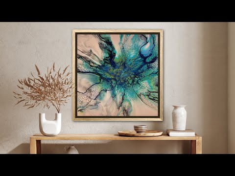 414.  Big Bloom 20x20!  / fluid art / bloom technique / art therapy