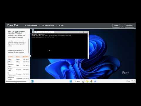 Testout | Network + | 4.6.4 Lab: Use ping and tracert on Windows