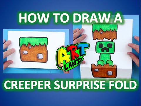 How to Draw a MINECRAFT CREEPER SURPRISE FOLD!!!