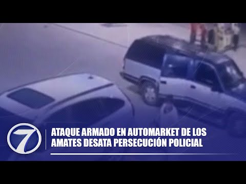 Ataque armado en automarket de Los Amates desata persecución policial