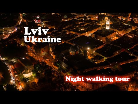 Lviv Ukraine, Lviv and its Night Life  - NIGHT WALK AFTER 10 PM.  2023 [4K virtual walk]