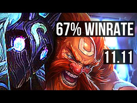 KINDRED vs GRAGAS (JUNGLE) | 6/0/3, 67% winrate, Dominating | KR Master | v11.11