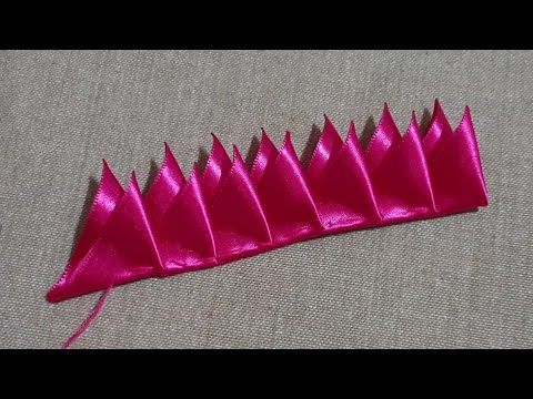 Super Easy Ribbon Flower Making - Hand Embroidery Amazing Trick with Ribbon - DIY Craft Ideas