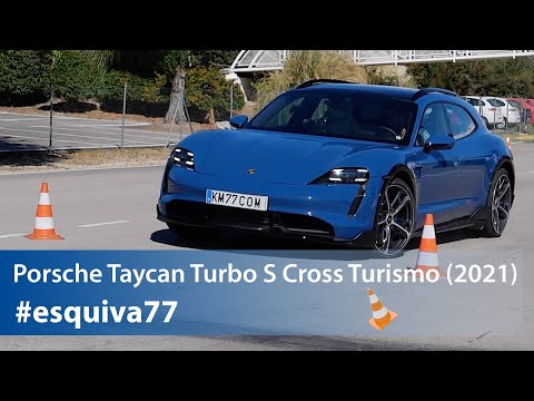 Porsche Taycan Cross Turismo – Maniobra de esquiva (moose test) y eslalon | km77.com