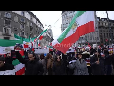 People rally in Italy in support of protests in Iran