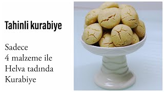 Sadece 4 malzeme ile Helva tadında ağızda dağılan Tahinli kurabiye/tatlı tarifleri