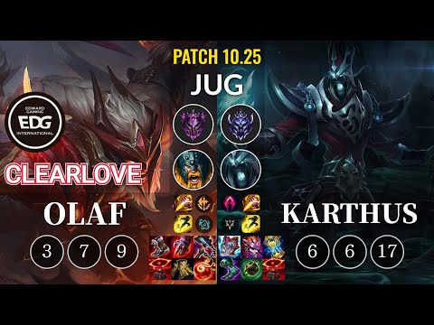 EDG Clearlove Olaf vs Karthus Jungle - KR Patch 10.25