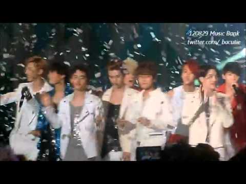 [FANCAM] 120829 KBS Music Bank Special - Ending (EXO-K) 3 [EXCLUSIVE]