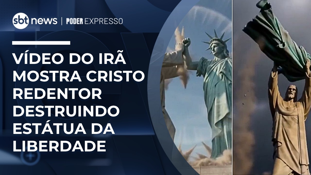 Vídeo do Irã mostra Cristo Redentor destruindo Estátua da Liberdade 