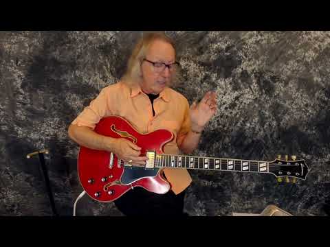 Video Demo 2022 Vintage Red Eastman T59/V-RD Thinline 335 Style Electric Guitar Hard Shell Case image 15