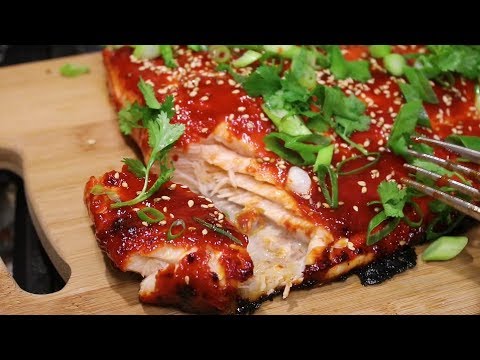 SWEET STICKY SPICY GOCHUJANG BAKED SALMON (EASY RECIPE)