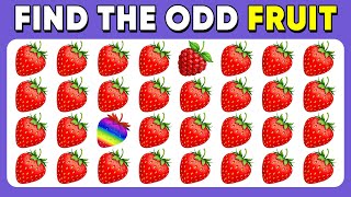 🍒🍋🍑 Find the ODD One Out - Fruit Edition | Easy, Medium, Hard - 60 Ultimate Levels | Quiz Dino