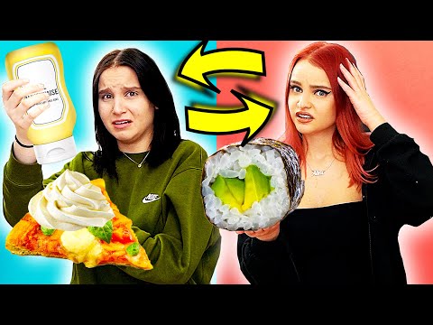 24 Stunden lang ESSEN TAUSCHEN mit Schwester !  🔁 😰- Celina