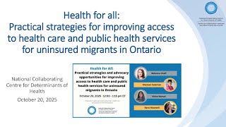 NCCDH Webinar: Health for All: Improving access to health services for uninsured migrants