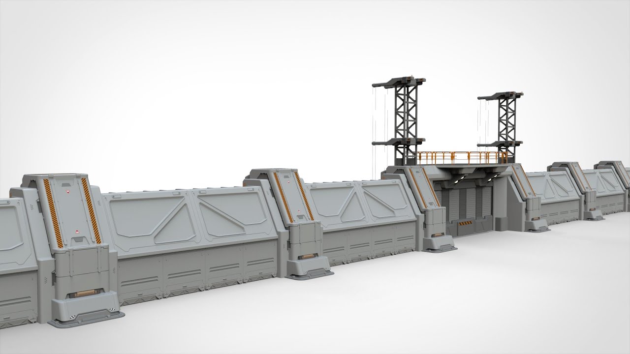 Science-Fiction-Wand 3 3D Modell